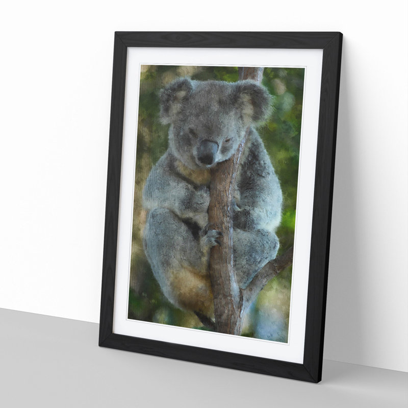 Koala Bear Vol.1 - Framed Print, 36cm H x 27cm W x 2cm D, Black Framed
