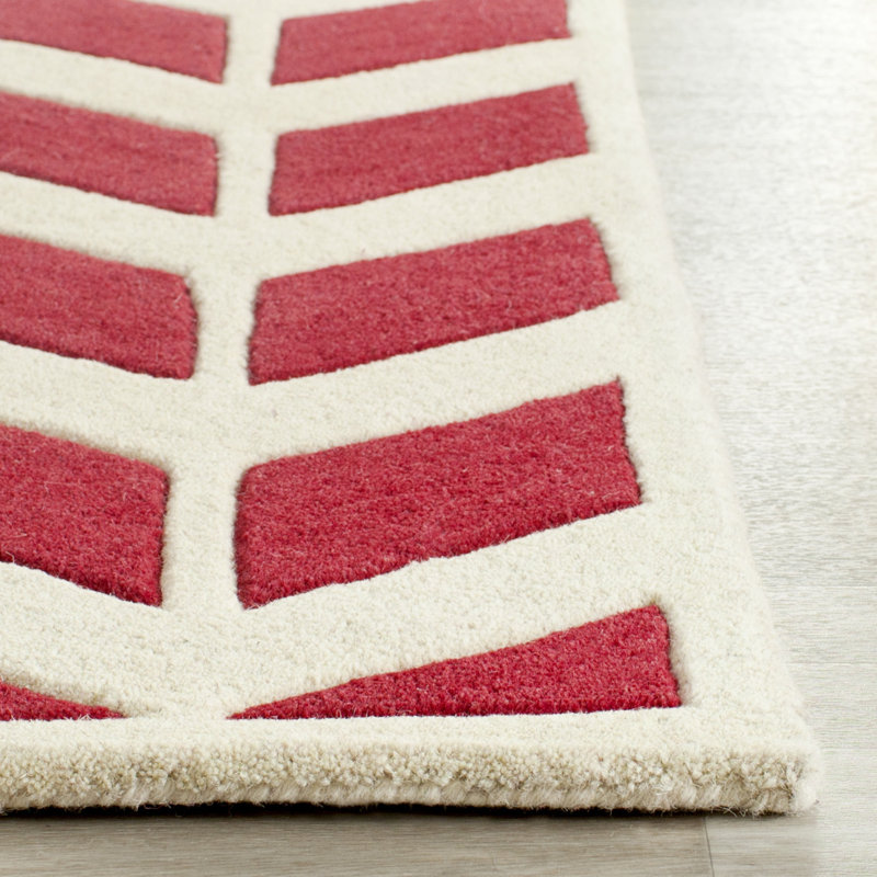 Deedie Hand Tufted Wool Chevron Rug, Rectangle 3' x 5'