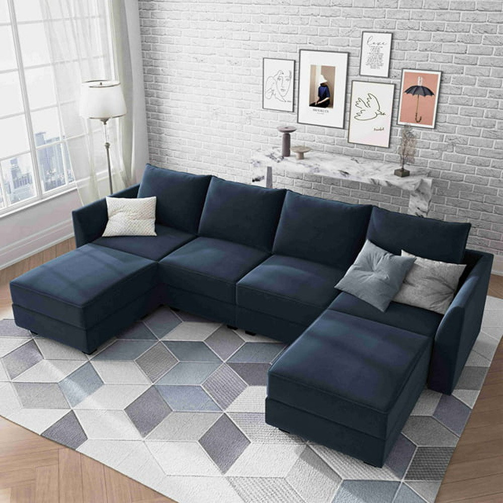 Navy sectional sleeper deals sofa