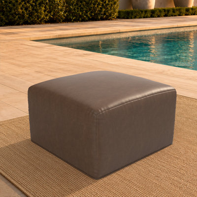 Pouf carré moderne Cupertino recouvert de cuir