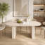 Table de salle à manger extensible pour 4 à 8 personnes, table de cuisine ovale avec base en bois pour le salon familial