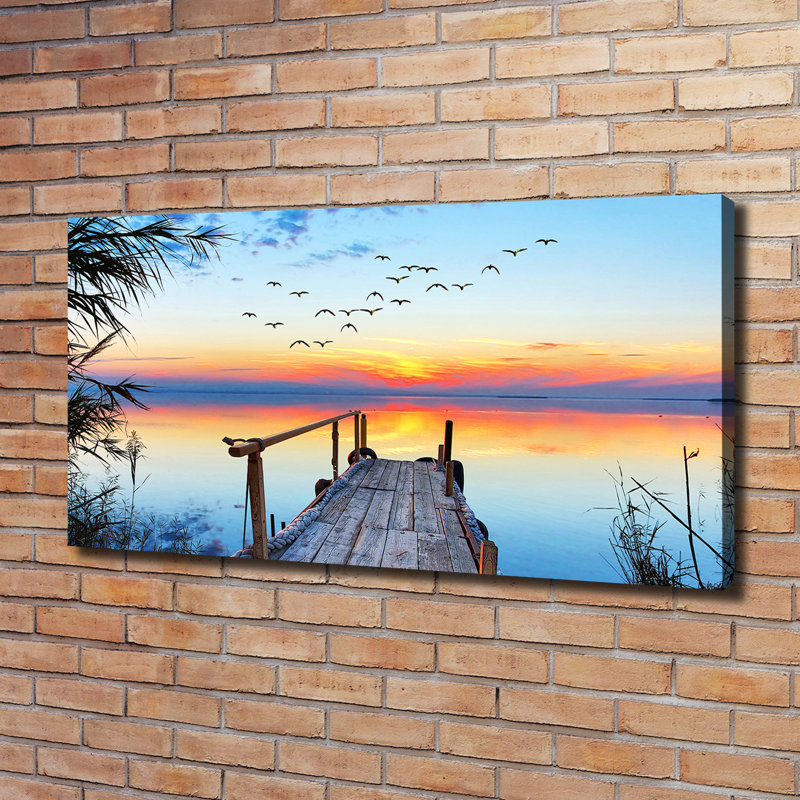 Pier At The Lake - Wrapped Canvas Print