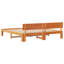 Bed Frame With Headboard Wax Brown Solid Pine Wood-1938907494
