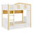 Bunk Bed with House Shaped Guardrails, Storage Shelves and Drawers-1332818513