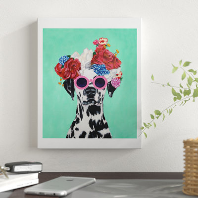 « fleur power dalmatien turquoise », impression