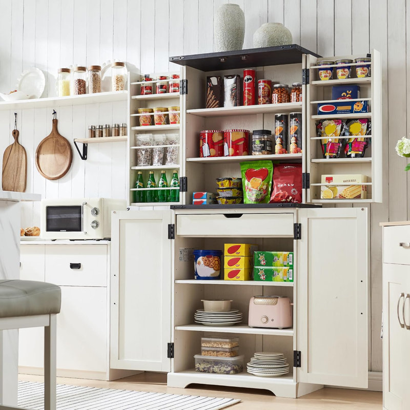 182.5cm Kitchen Pantry, White