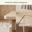 Ensemble de 2 tables basses modulaires en travertin, ensemble de tables gigognes en forme de L, table d'angle séparable pour petits espaces et salon, beige crème