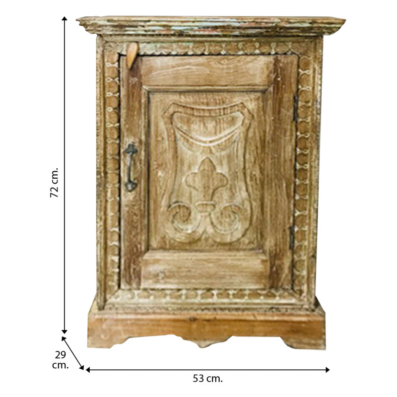 WOODEN BEDSIDE