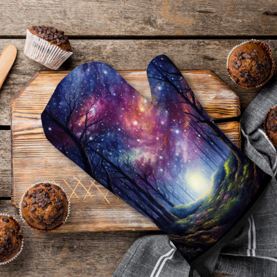 Night Lights Oven Mitt Cotton Twill