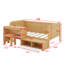 Lit de jour simple avec tablettes de rangement et casiers, lit plateforme multifonctionnel en bois avec bureau et tabouret assorti-1102362240