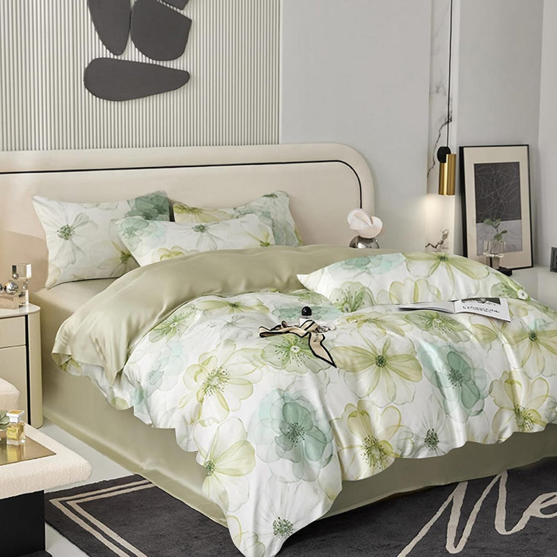  Ensemble de literie floral, Housse de couette pour très grand lit et 2 taies