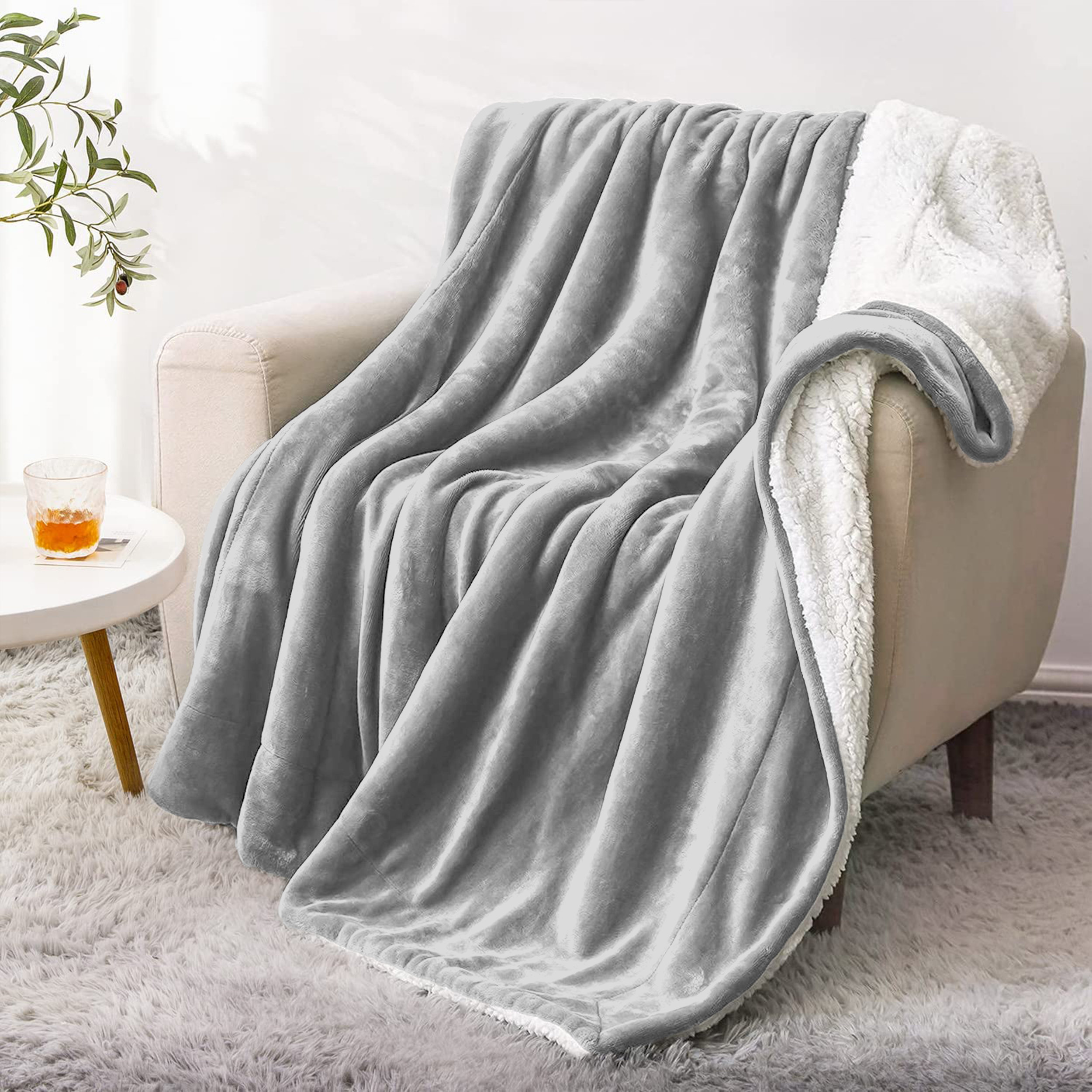 Canora Grey Sherpa Fleece Fur Thick Reversible Blanket Throw & Reviews Wayfair.co.uk