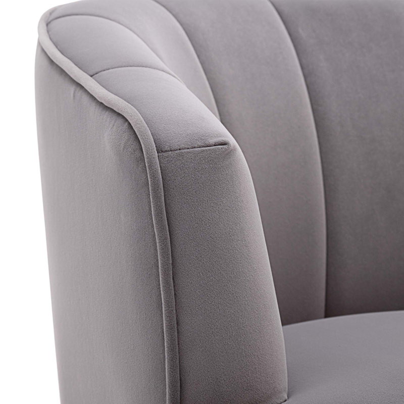 Efthemia 27,17 po de large capitonné, Velours gris