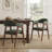 Mid-Century Modern Upholstered Dining Chair with Curved Back and Solid Wood Legs-1010894229