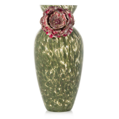 Green/Red 8.5" Ceramic Table Vase
