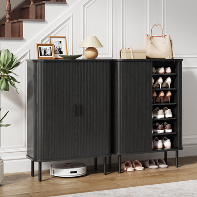 6-Tier Shoe Storage Cabinet with Sliding Door