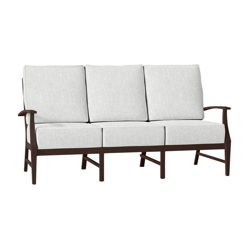 Canapé d'extérieur en fonte Croquet, Welt + Standard Fill, Perle Bali, Acajou