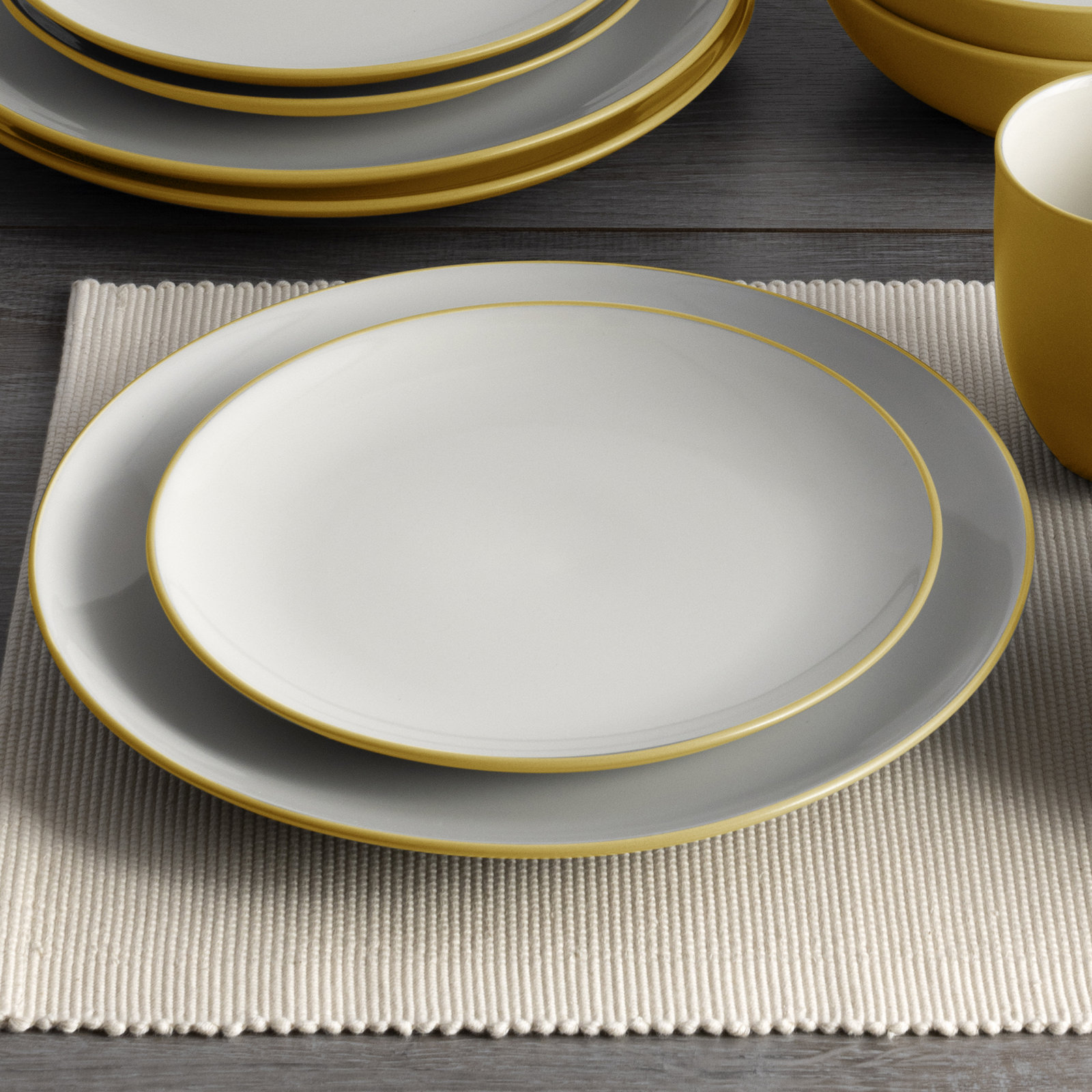 Noritake Colorwave Coupe Dinner Plates, 10-1/2", Mustard