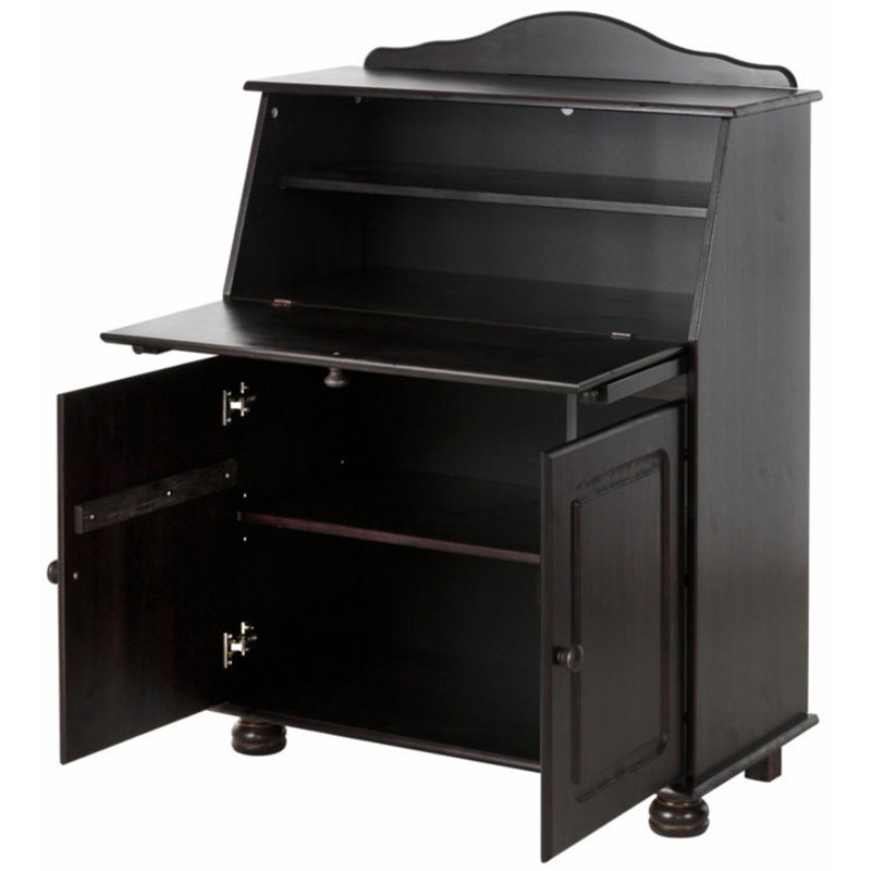 Piechota Metal Base Secretary Desk, Black