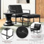 Fauteuil et repose-pieds en cuir Buren-90988295