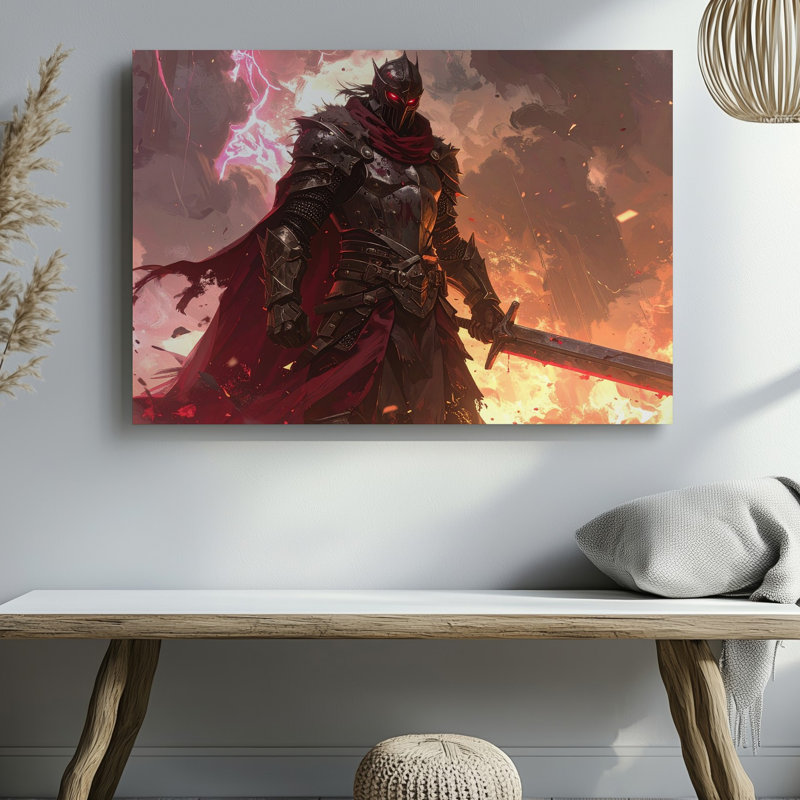 Art mural sur toile Fireborn Warlord Canvasdark Fantasy Armored Warrior, H 30 po x l 30 po
