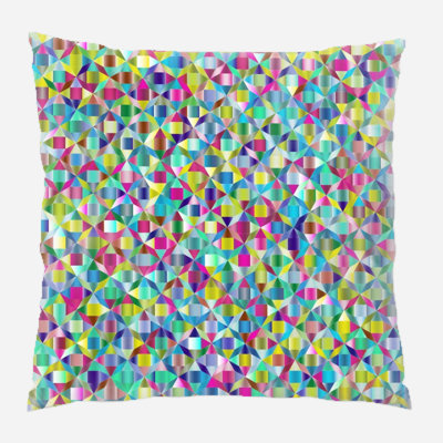 Abstract Geometric Microsuede Reversible Throw Pillow