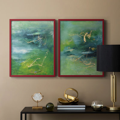 Impression encadrée Peaceful Diptych I-Premium - prêt à être accroché - pas de clous requis - pas de clous requis