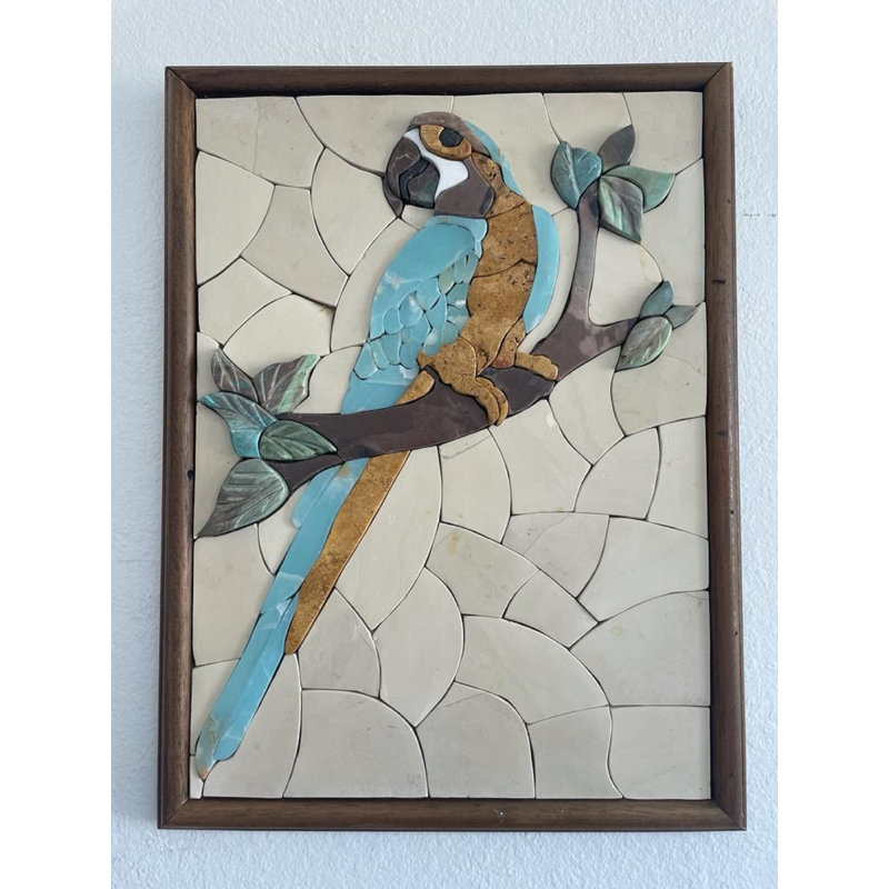 Décoration murale perroquet bleu