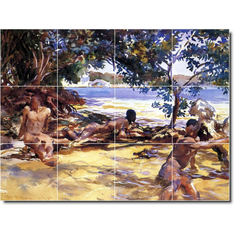 Carreau de peinture murale 48 po x 36 po 12 po x 12 po, John Sargent Waterfront, peinture W08178