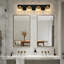 Luminaire de meuble-lavabo moderne en cristal noir et or avec abat-jour carré - applique murale à 4 lumières à intensité variable pour miroir-454945101-454945106-454945107