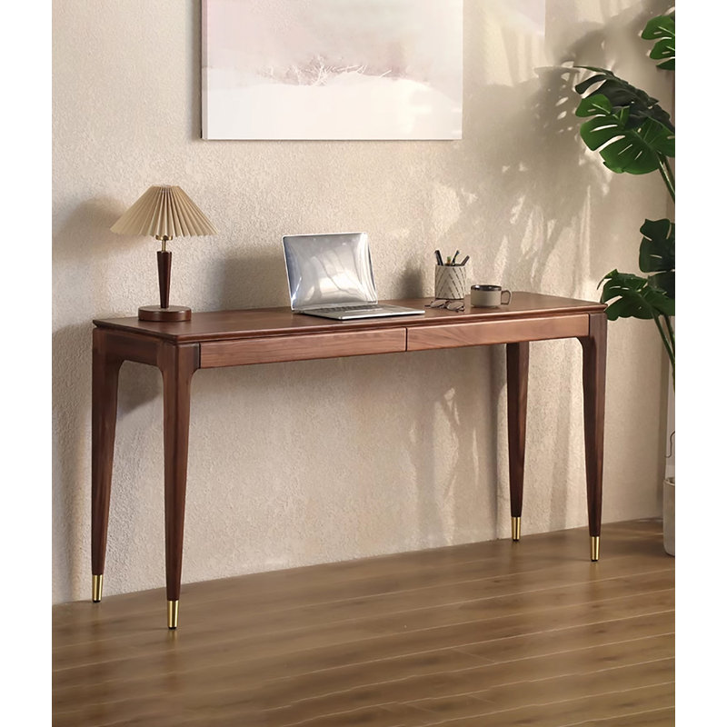 Bureau en bois massif clair et luxueux, H 29,53 po x l 47,24 po x P 15,75 po