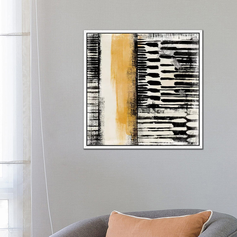 No Borders III by Eva Watts - Painting on Canvas, 66.04cm H x 66.04cm W x 3.81cm D, White Framed
