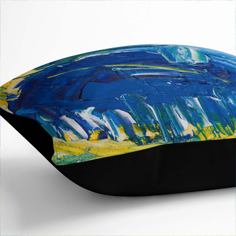 Abstract Square Throw Cushion, Black, 55 x 55 cm