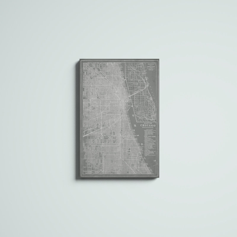 «City Map of Chicago», peinture sur toile, H 30 po x l 20 po