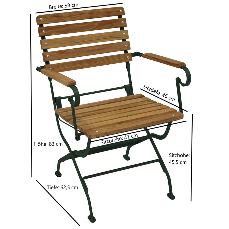 Dorielle Folding Patio Dining Armchair