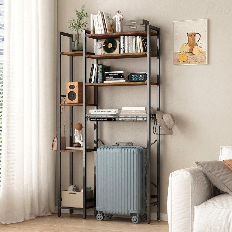 Over-the-Toilet Storage Shelf, 4-Tier Bathroom Organizer with Hooks