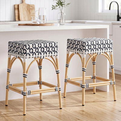 Roan 25'' H Wicker Patio Bar Stool