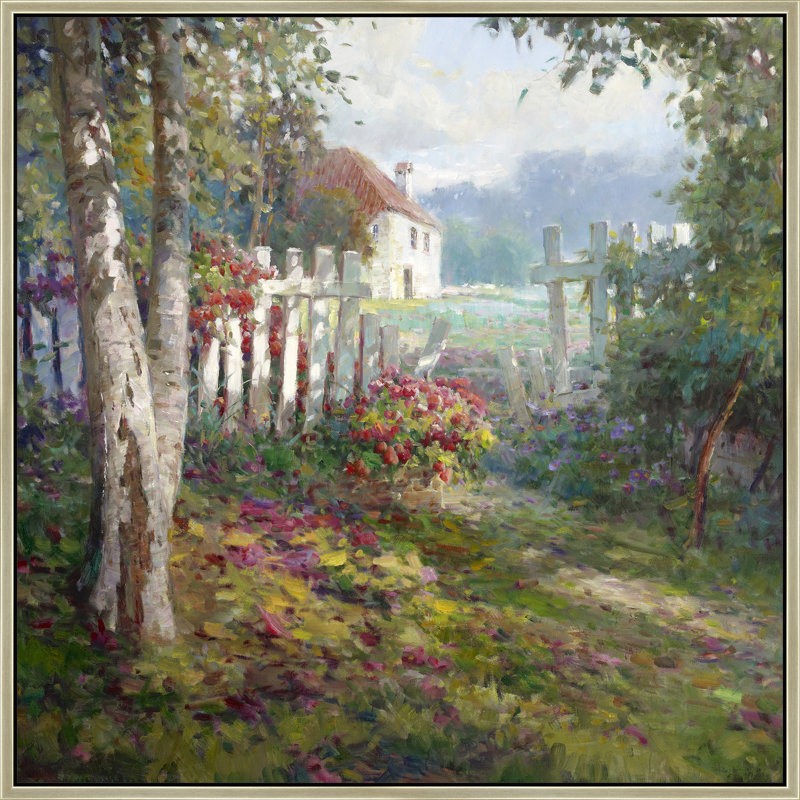 Gate Of Rosy Welcome Print, Brown, 26" H x 26" W