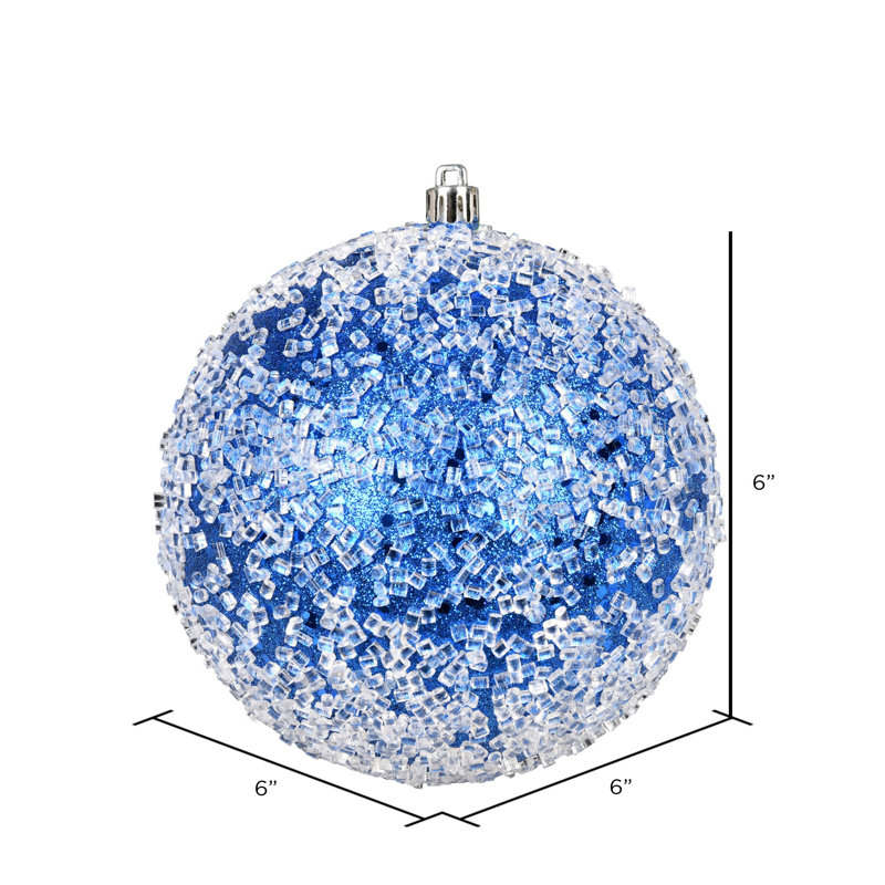 Ornement boule scintillante, H 6 po x l 6 po x P 6 po, Bleu, 4