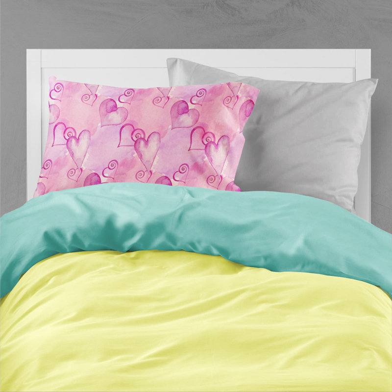 Taie d’oreiller à dame de pique aquarelle, Rose