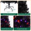 Arbre de Noël noir fantaisiste illuminé 6 pi avec 250 lumières DEL - Design courbé en forme de chapeau, 900 branches, assemblage à charnières et support en métal
