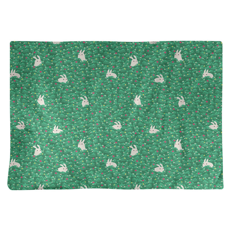 Napperon en coton 18 po Bunny Rabbit, Rose / Jaune