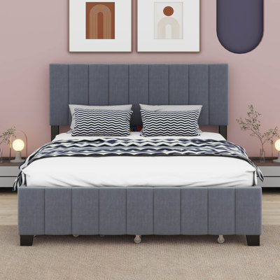 Lilika  Velvet Upholstered Platform Bed With 2 Drawers And 1 Twin XL Trundle -  Everly Quinn, D60885CA95E0406EA196638D133D4E5B