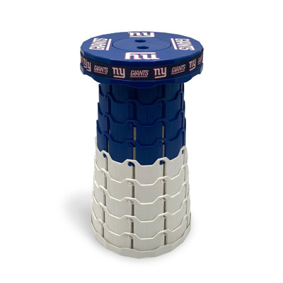 Sporticulture NFL New York Giants Telescoping Collapsible Stool 500lbs Max Weight, Portable Adjustable Height Folding Camping Stool with Carry Strap, Retractable Stadium Have A Seat Outdoor Sports Fan