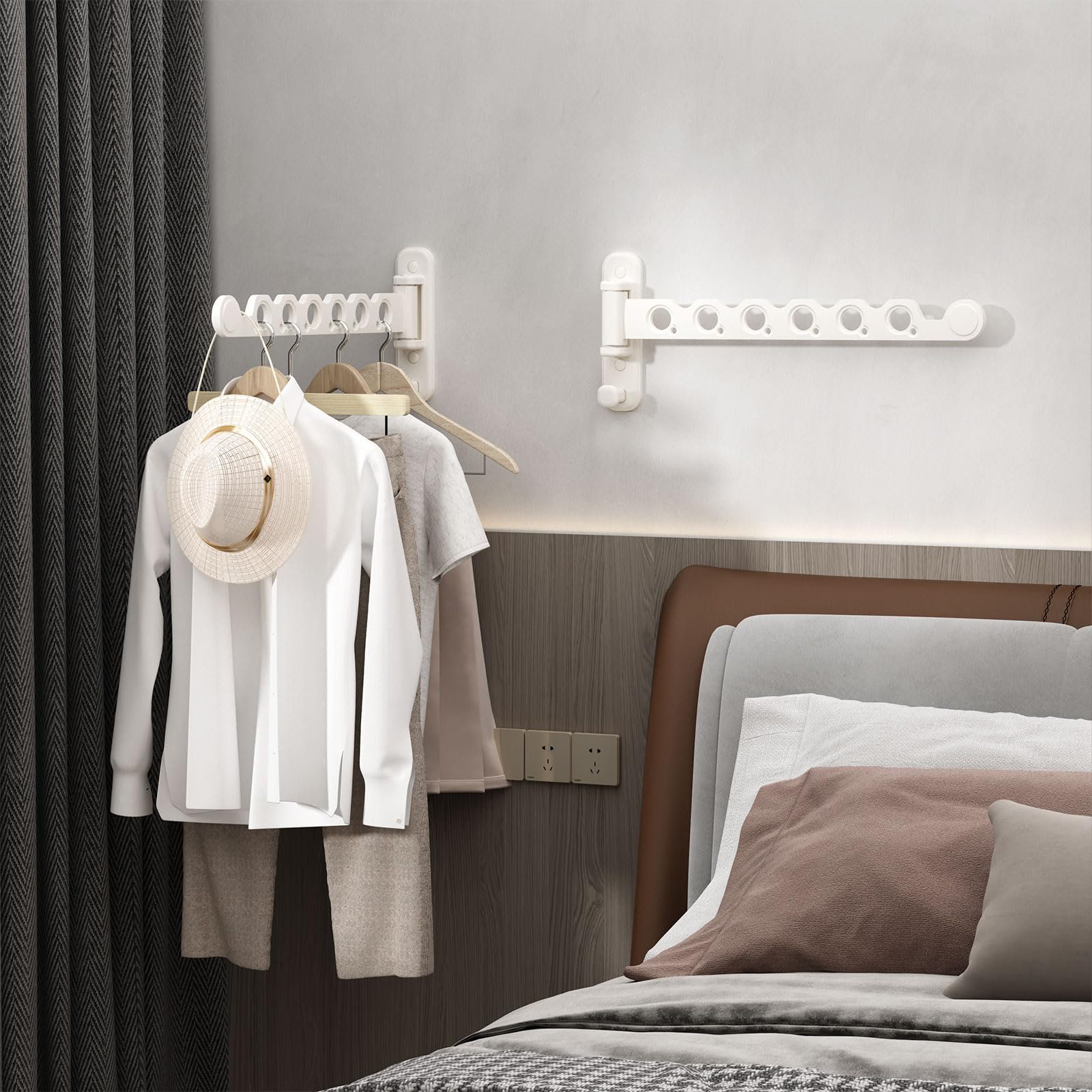 Rebrilliant Wall Mounted Clothes Drying Rack For Laundry Room ...