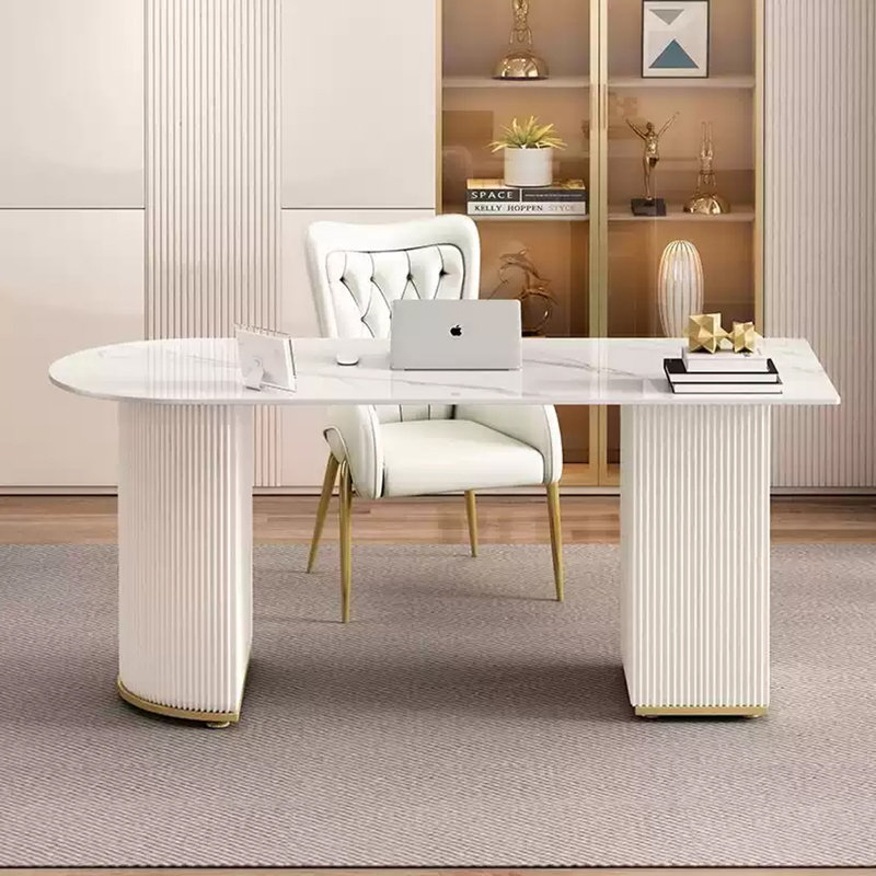 Bureau de luxe en pierre frittée Light, H 29,53 po x l 62,99 po x P 27,56 po