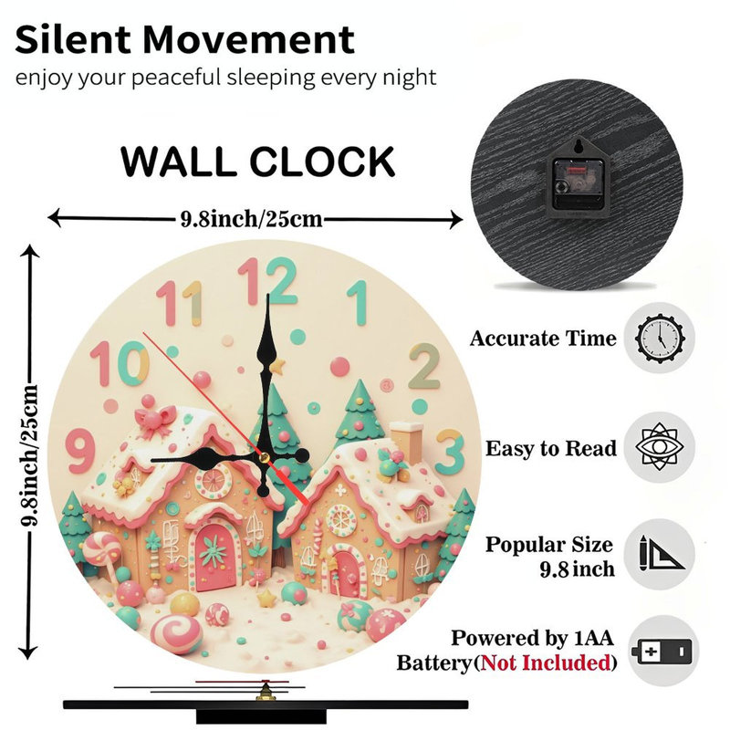 Horloge avec renne et flocons de neige