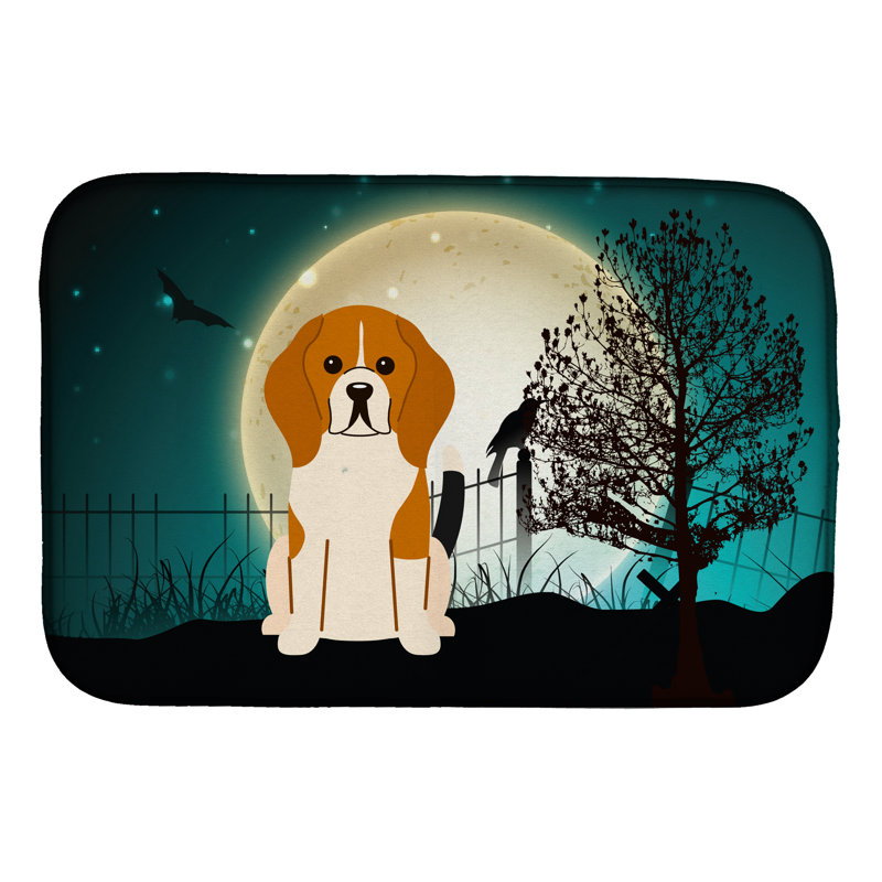 Tapis de séchage tricolore beagle halloween effrayant