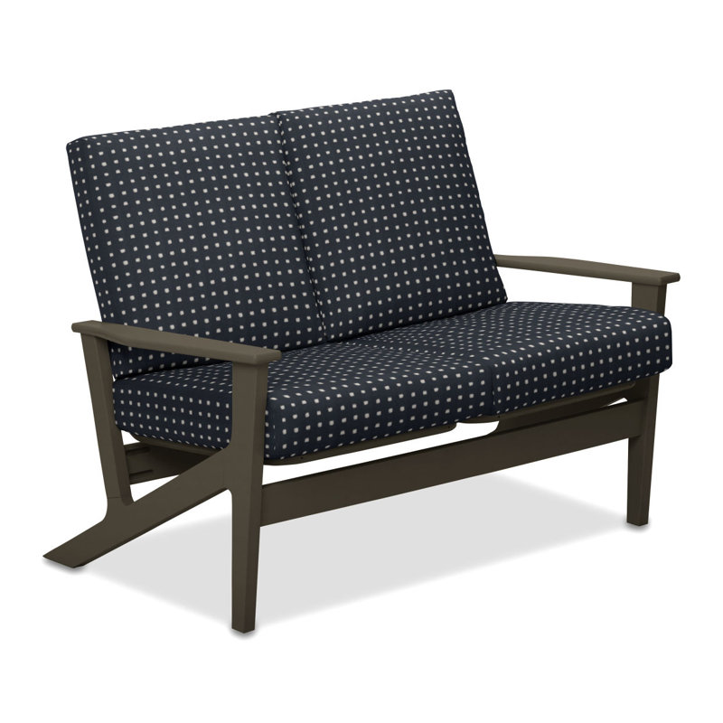 Chrisa 51.5'' Wide Loveseat with Cushions, Beachwood, Canvas Aruba Sunbrella® Canvas