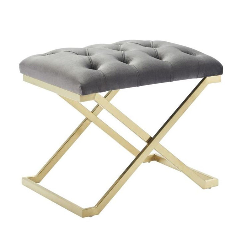 Banc en velours Romano, Gray